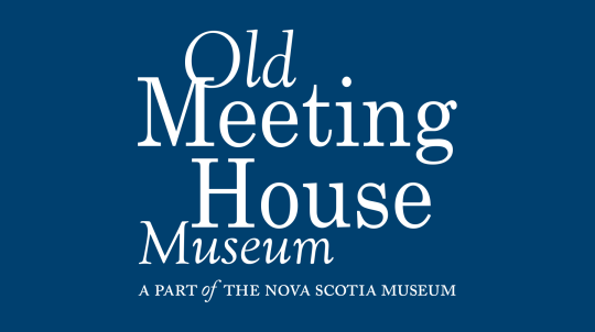 Old Meeting House wordmark on blue background.